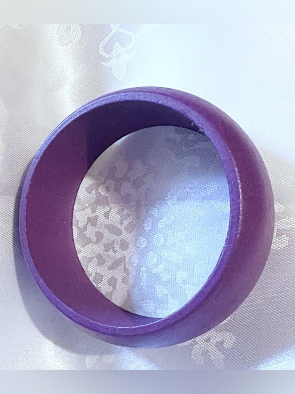 Purple Wooden Vintage Bangle Bracelet - Classic Solid Color Fashion Bracelet